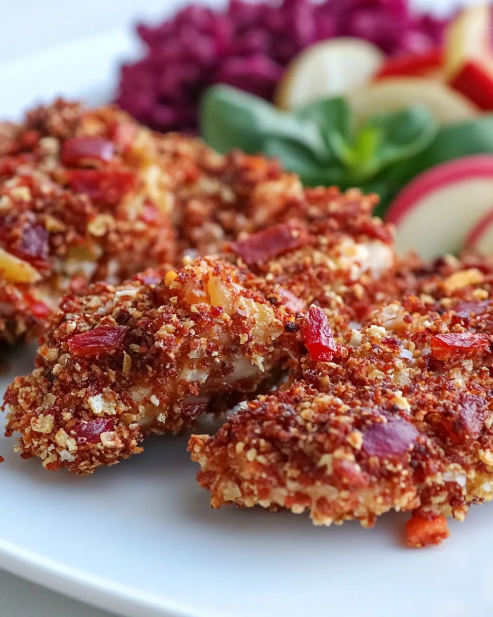Homemade Mediterranean Vegetable Chip Crusted Chicken photo