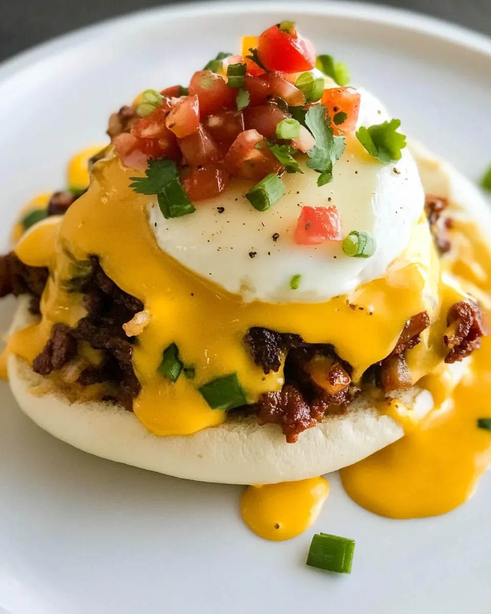 Easy Mexican Eggs Benedict food shot