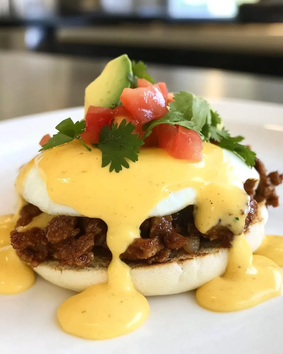 Delicious Mexican Eggs Benedict plate image
