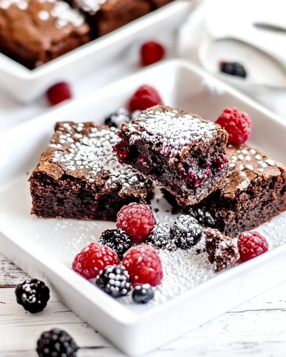 Easy Mixed Berry Nutella Brownies recipe photo
