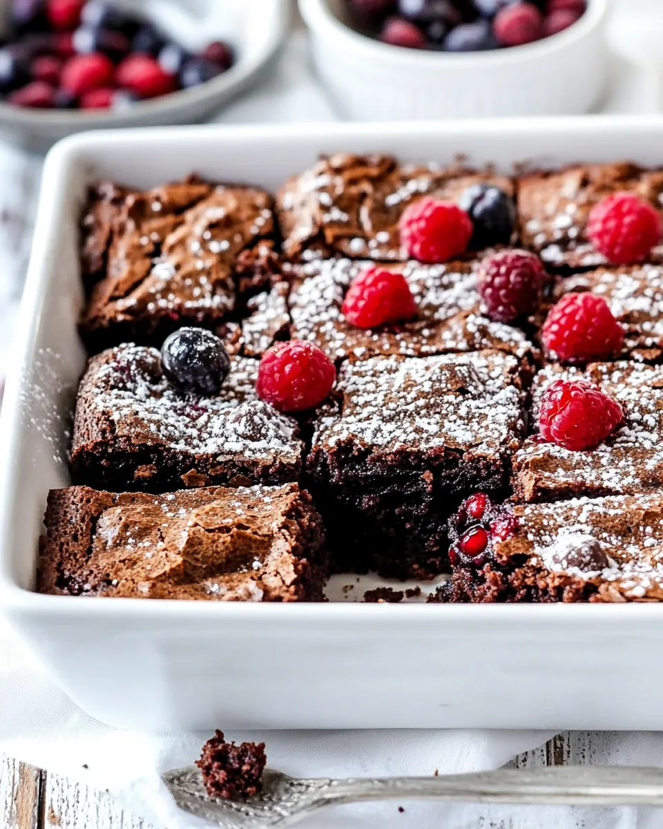 Delicious Mixed Berry Nutella Brownies shot