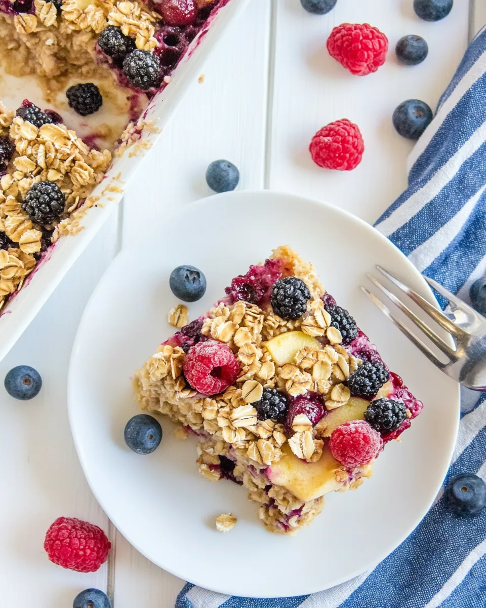 Homemade Mixed Berry and Apple Baked Oatmeal photo