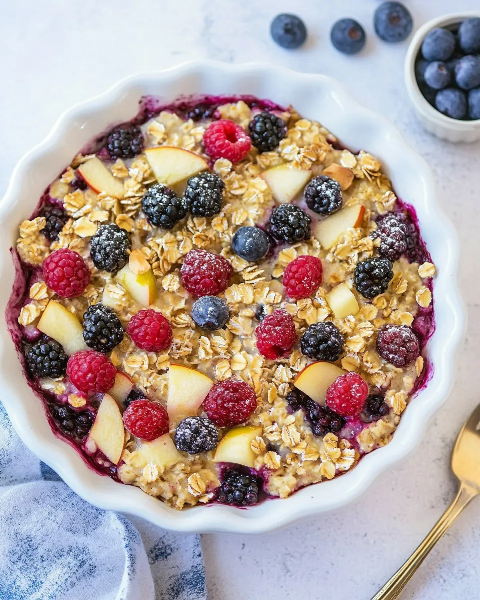 Delicious Mixed Berry and Apple Baked Oatmeal dish photo