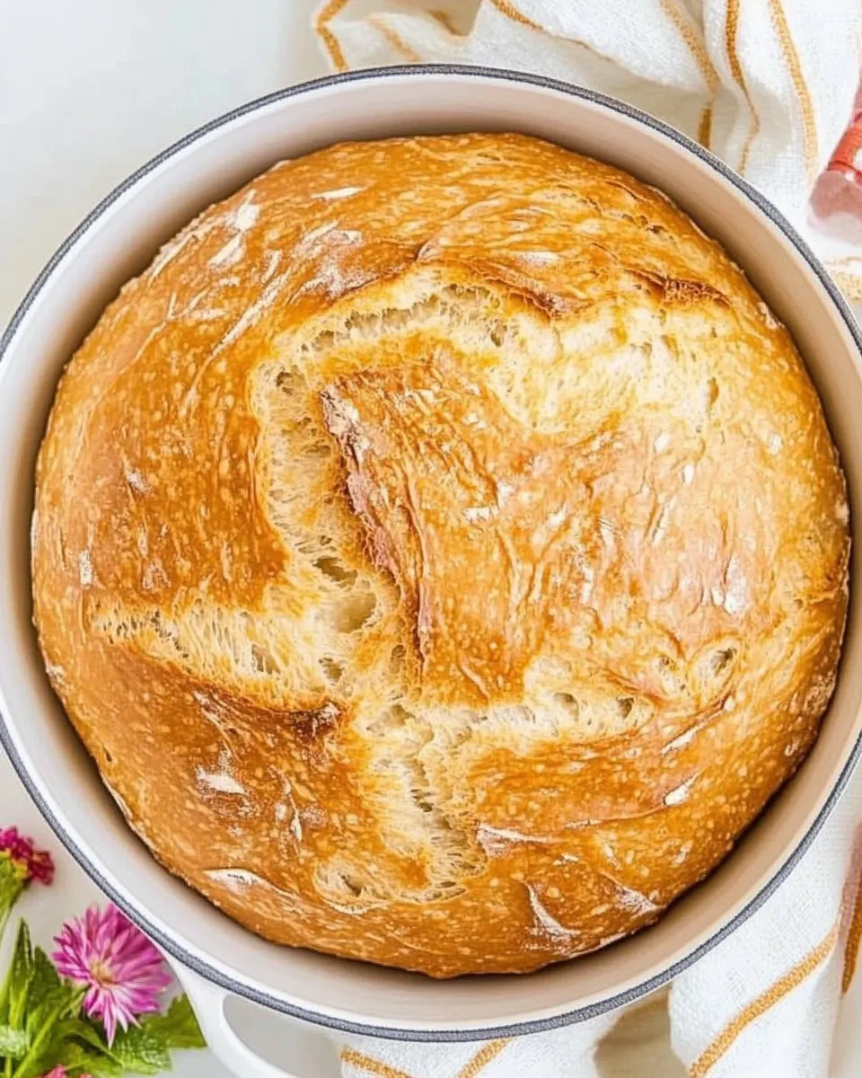 Delicious Molasses No Knead Bread food shot