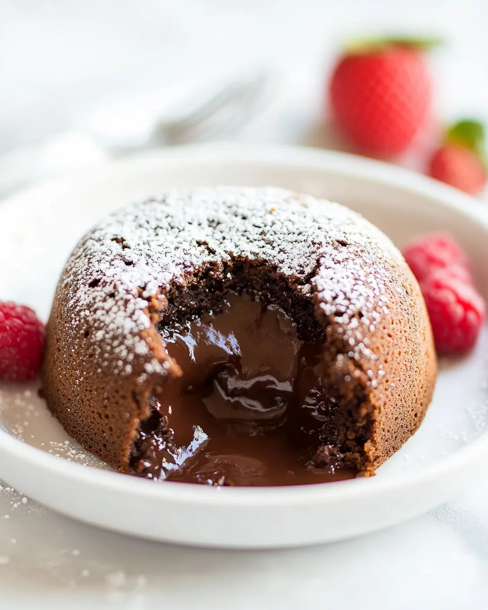 Easy Molten Chocolate Lava Cakes food shot