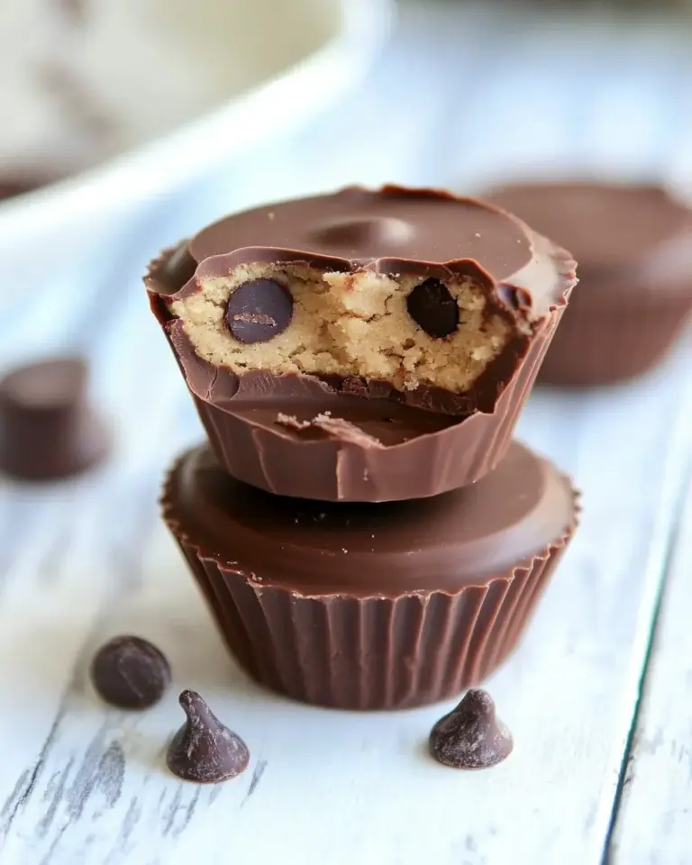 Homemade No-Bake Cookie Dough Chocolate Cups recipe photo