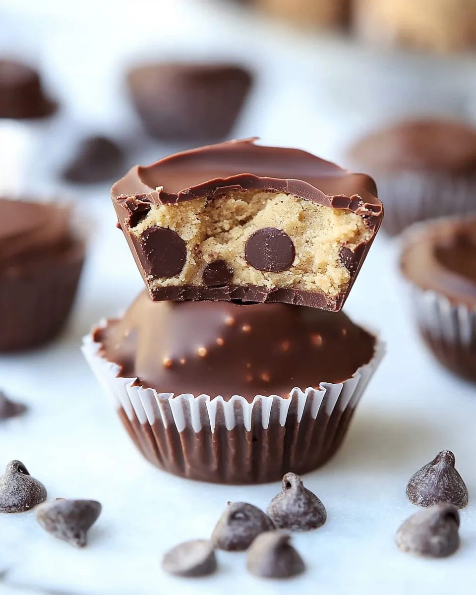 Classic No-Bake Cookie Dough Chocolate Cups dish photo