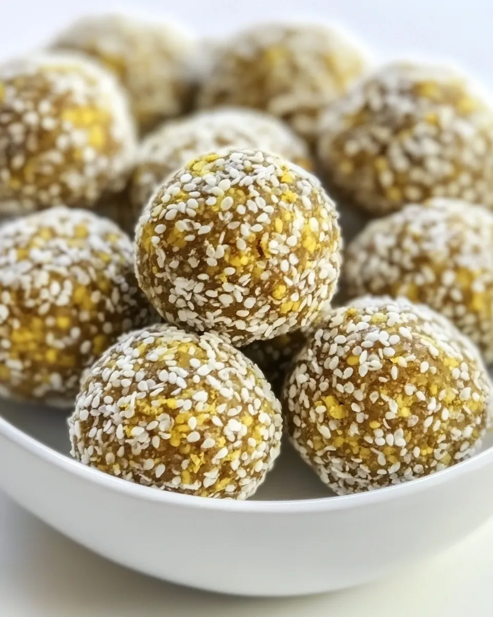 Easy No-Bake Lemon Turmeric Energy Bites food shot