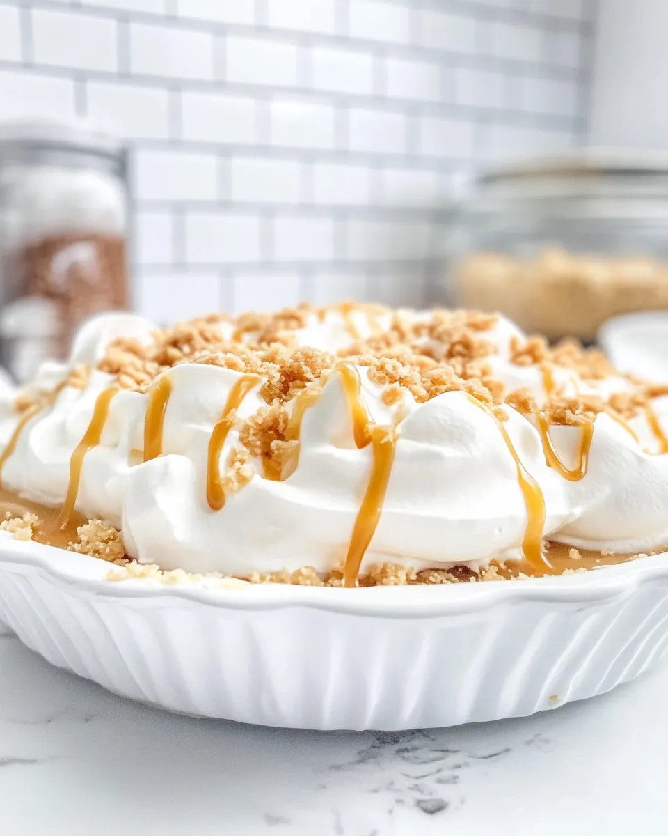 Easy No Bake Butterscotch Pie food shot