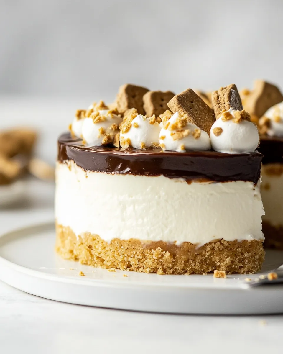 Homemade No Bake Cookie Dough Smores Cheesecake photo