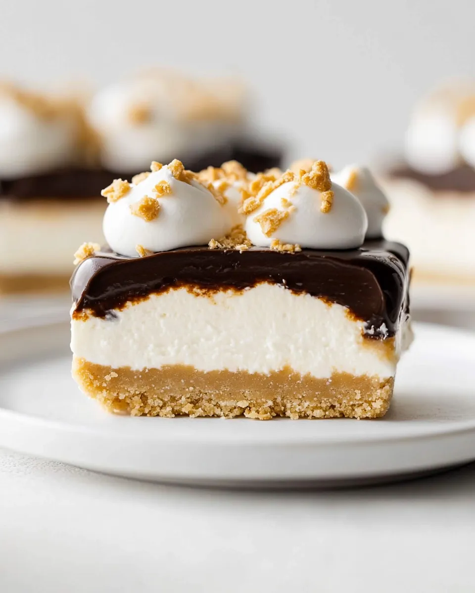 Easy No Bake Cookie Dough Smores Cheesecake dish photo
