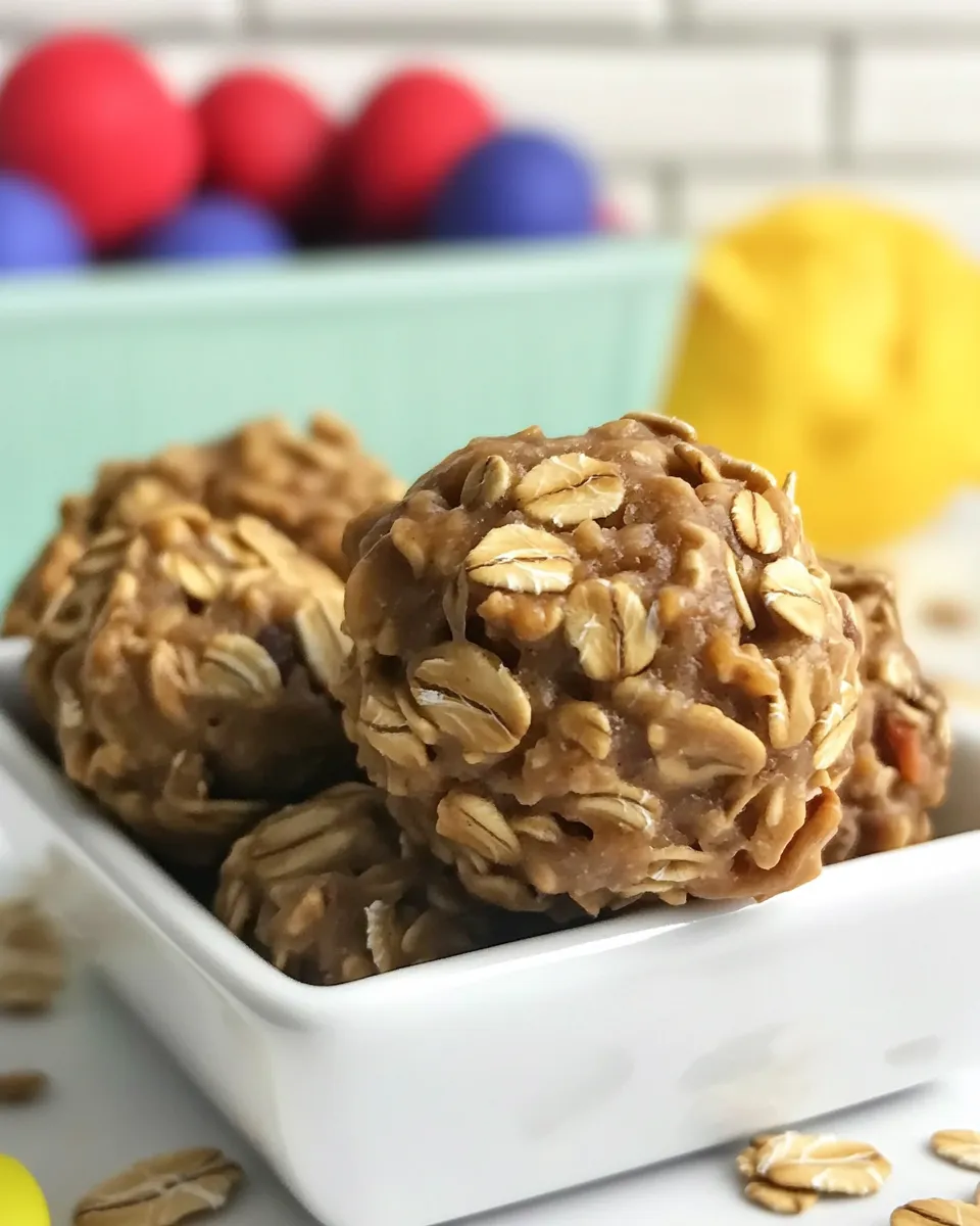 Easy No Bake Peanut Butter Oatmeal Cookie Balls recipe photo