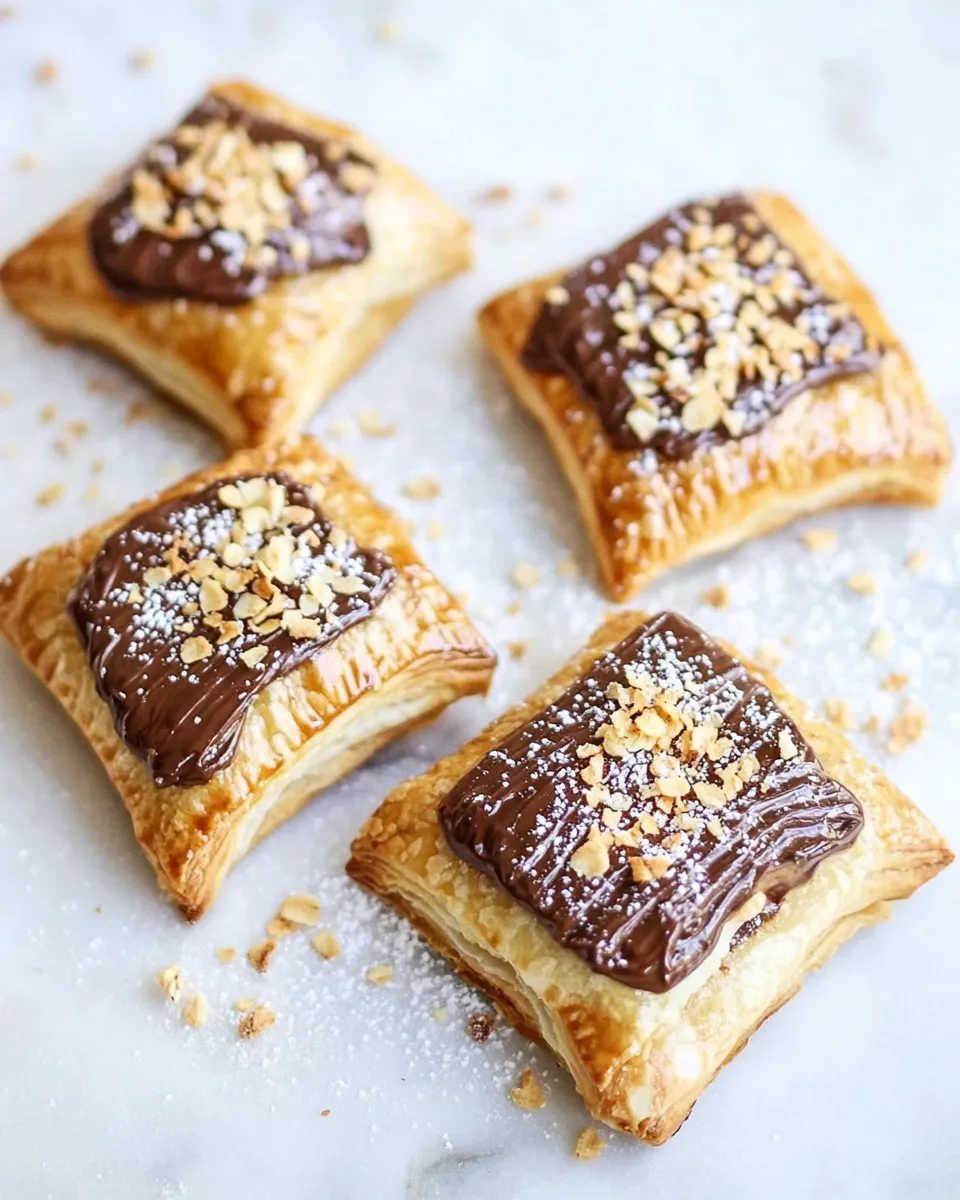 Classic Nutella Smores Puff Pastry Pop Tarts. food shot