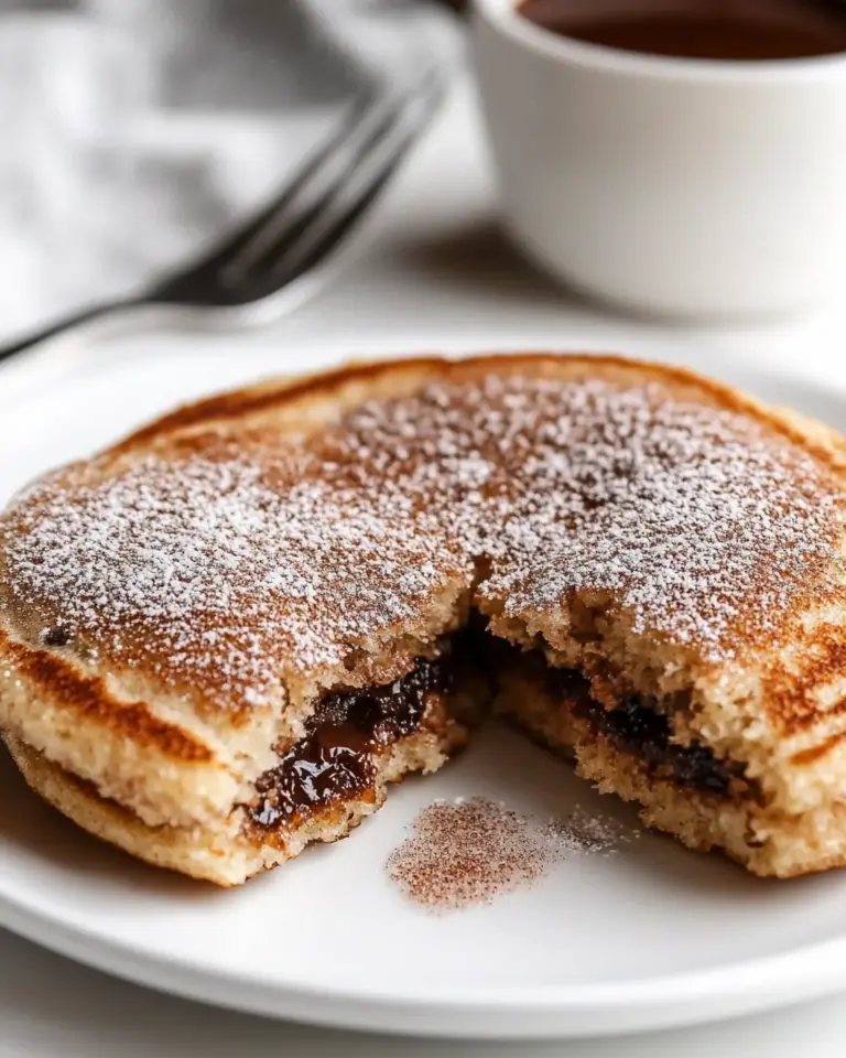 Homemade Nutella Stuffed Cinnamon Sugar Donut Pancakes recipe photo