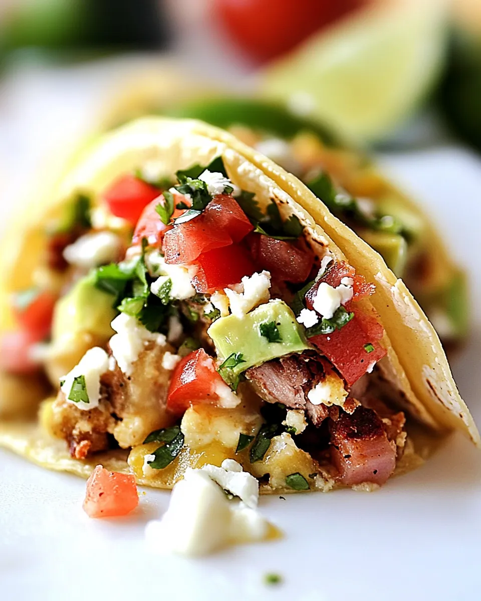 Delicious OLD Breakfast Tacos food shot