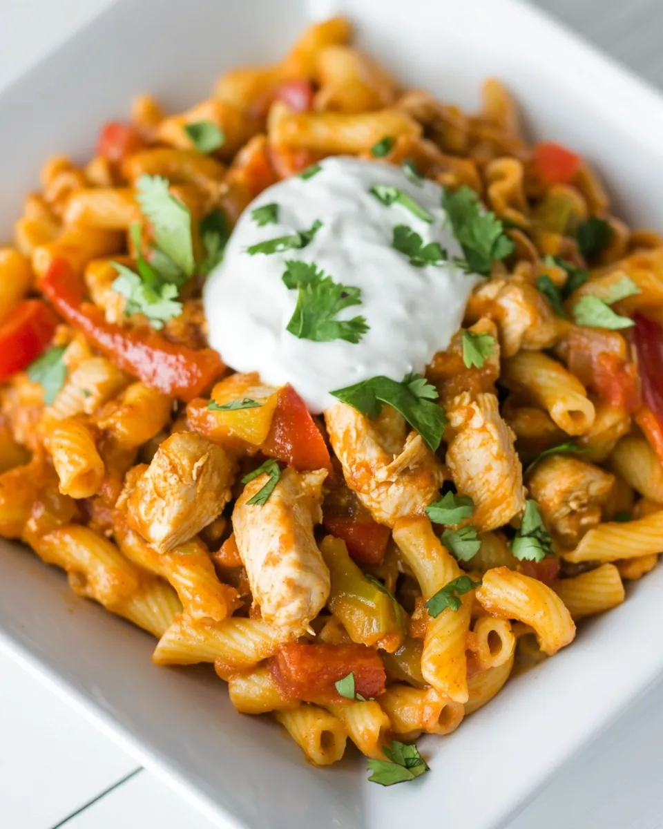 Classic One-Pan Chicken Fajita Pasta dish photo