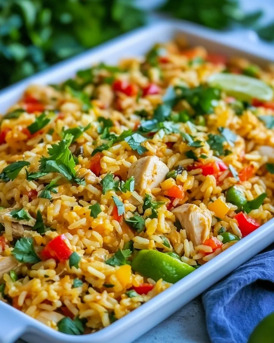Delicious One-Pan Chicken Fajita Rice plate image