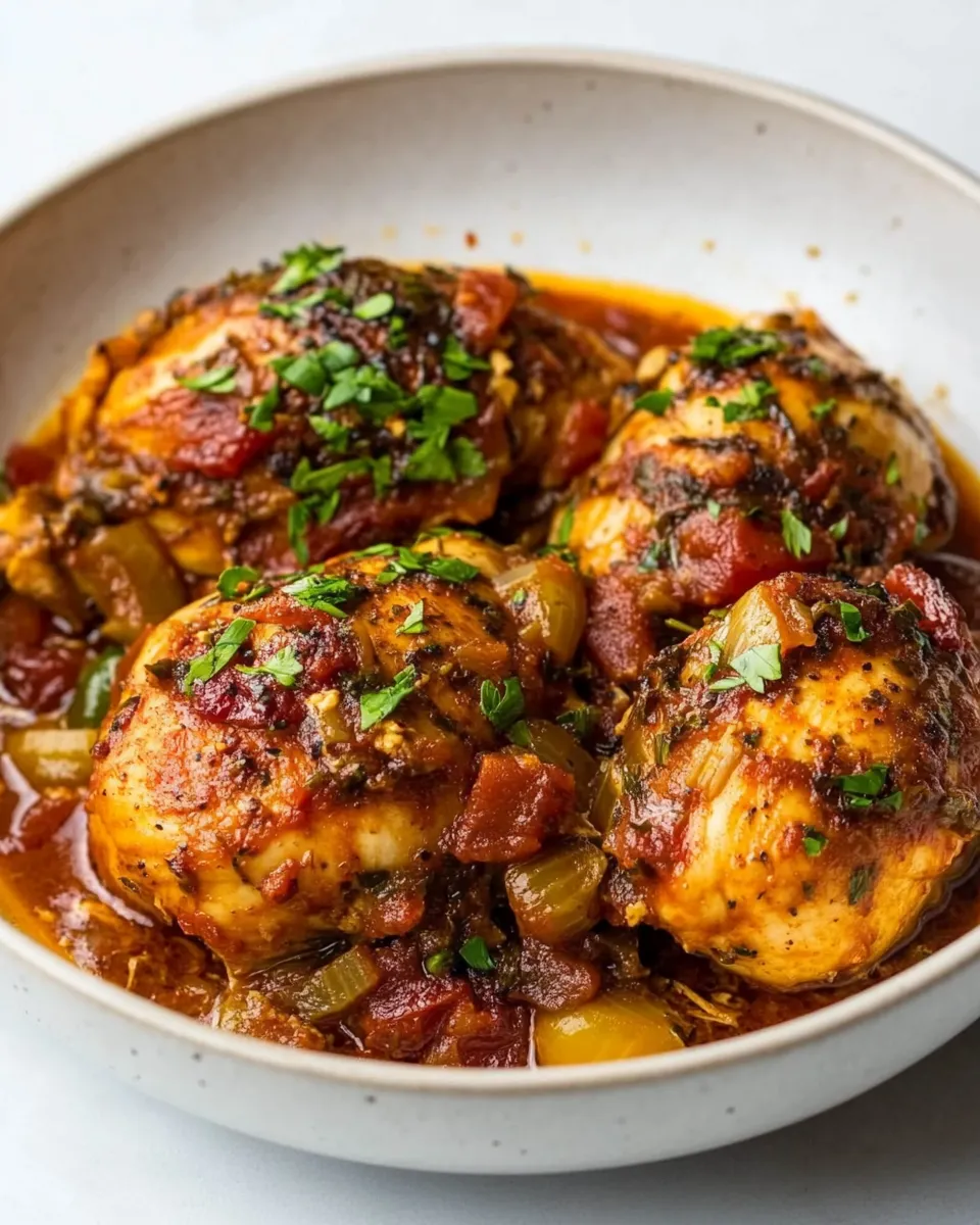 Delicious One-Pan Rustic-Style Italian Chicken plate image