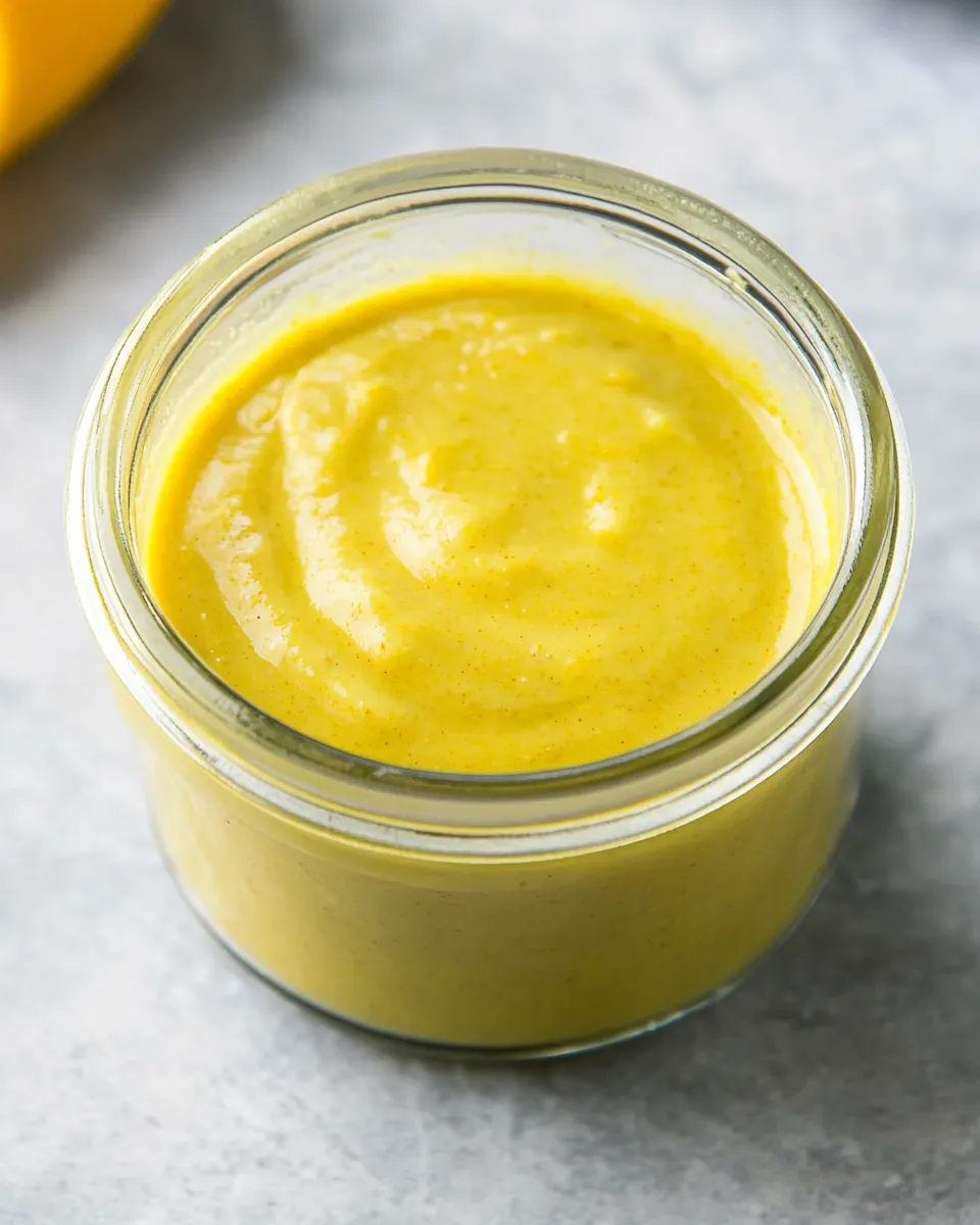 Delicious Orange-Turmeric Tahini Sauce food shot