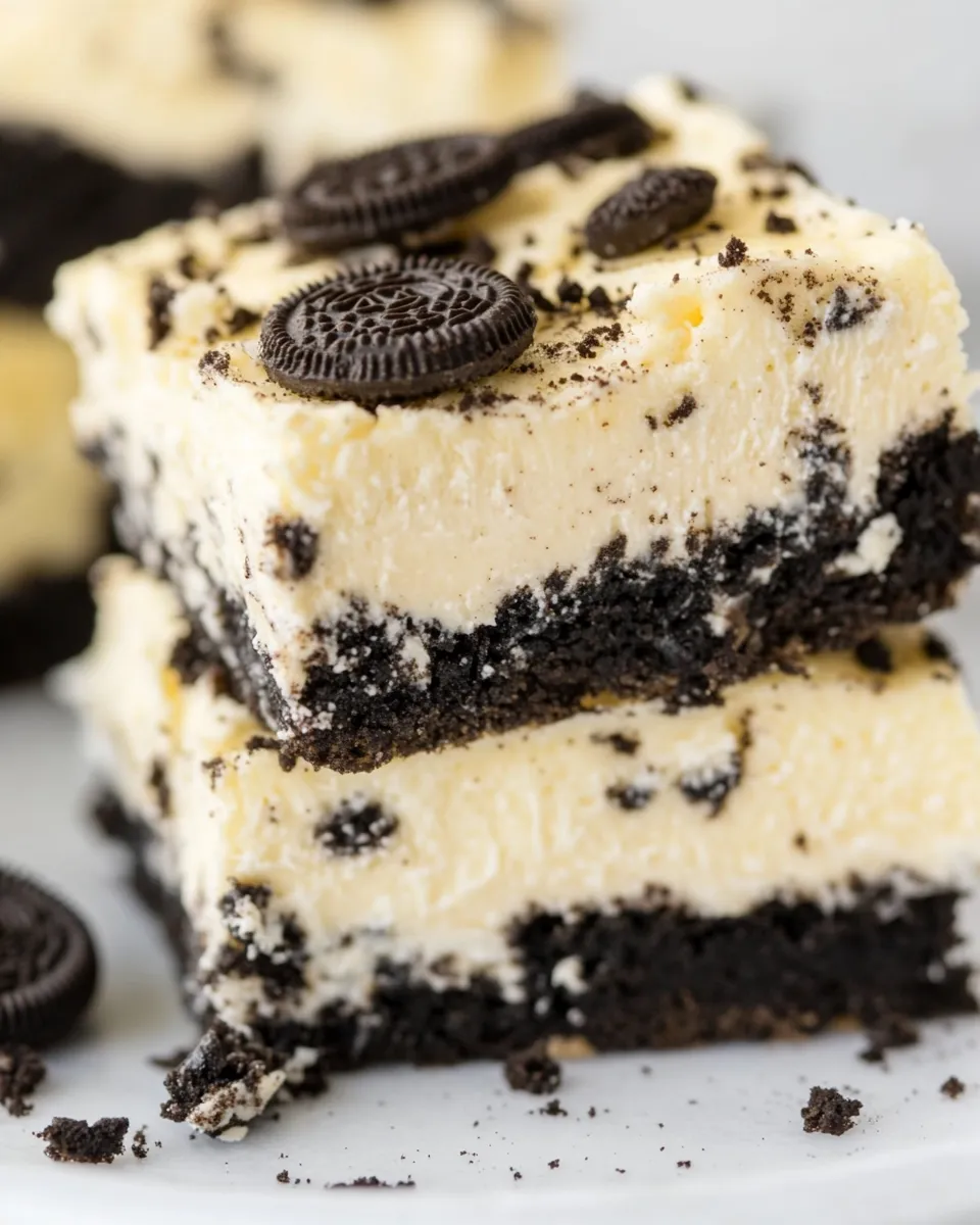 Classic Oreo Cheesecake Bars recipe image
