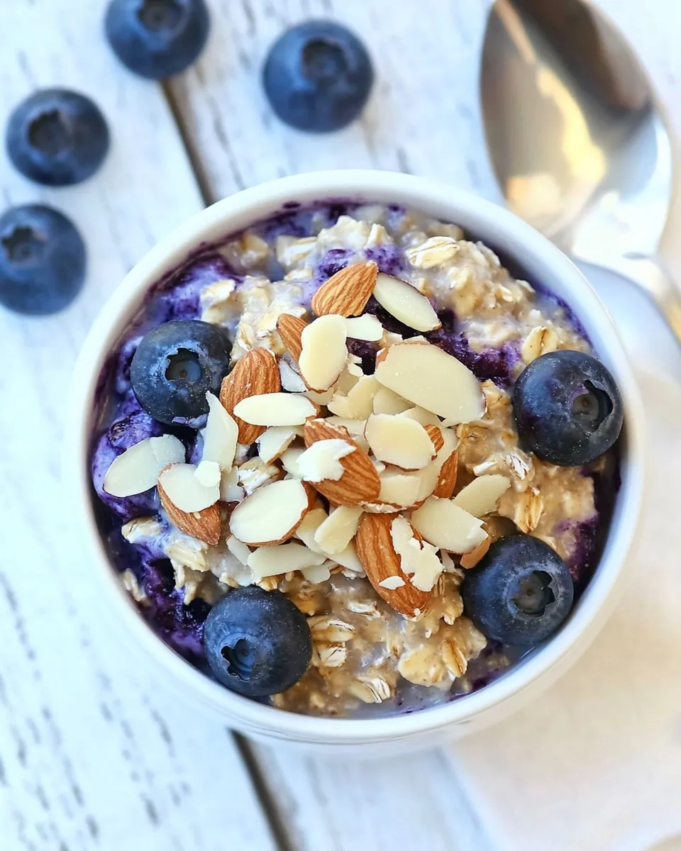 Delicious Overnight Blueberry Almond Oats dish photo