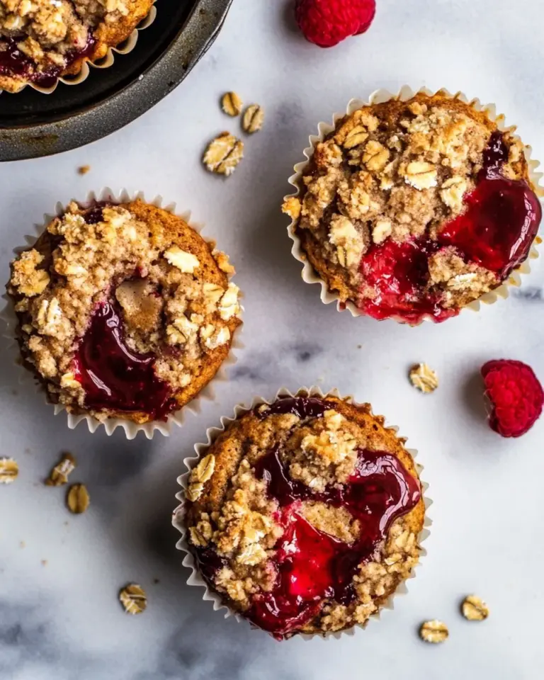 Homemade PB&J Oat Streusel Muffins. recipe photo