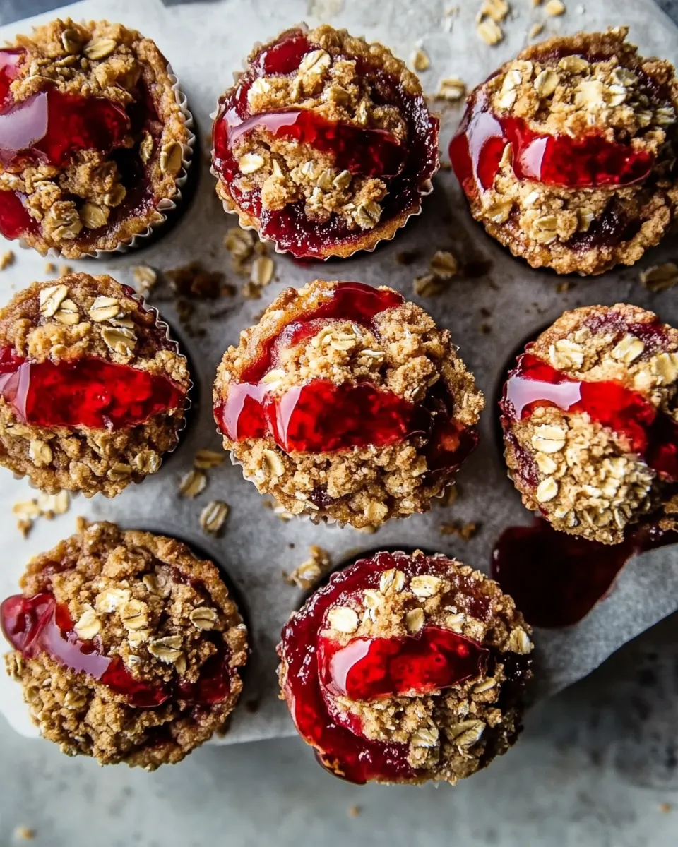 Easy PB&J Oat Streusel Muffins. dish photo
