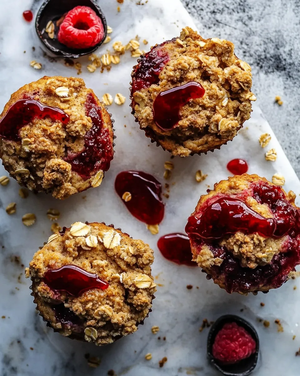 Delicious PB&J Oat Streusel Muffins. picture