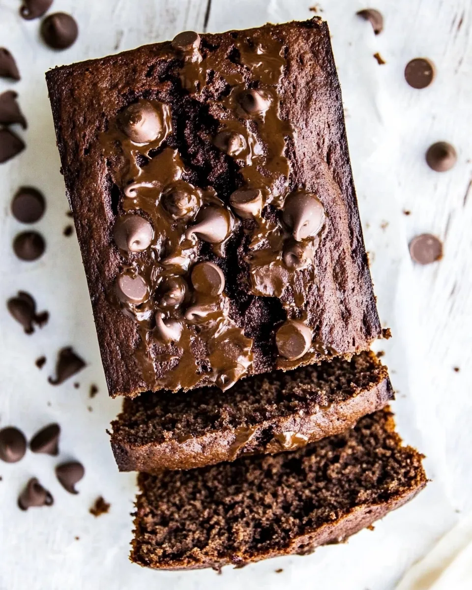 Delicious Paleo Double Chocolate Banana Bread plate image