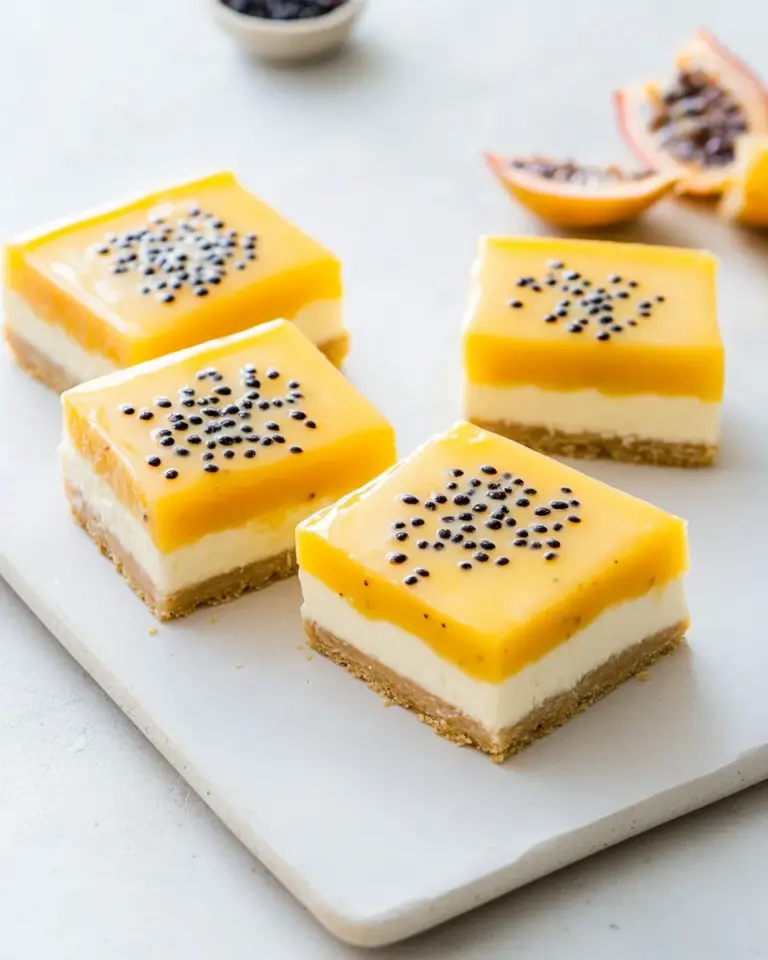 Homemade Passionfruit Cheesecake Bars recipe photo