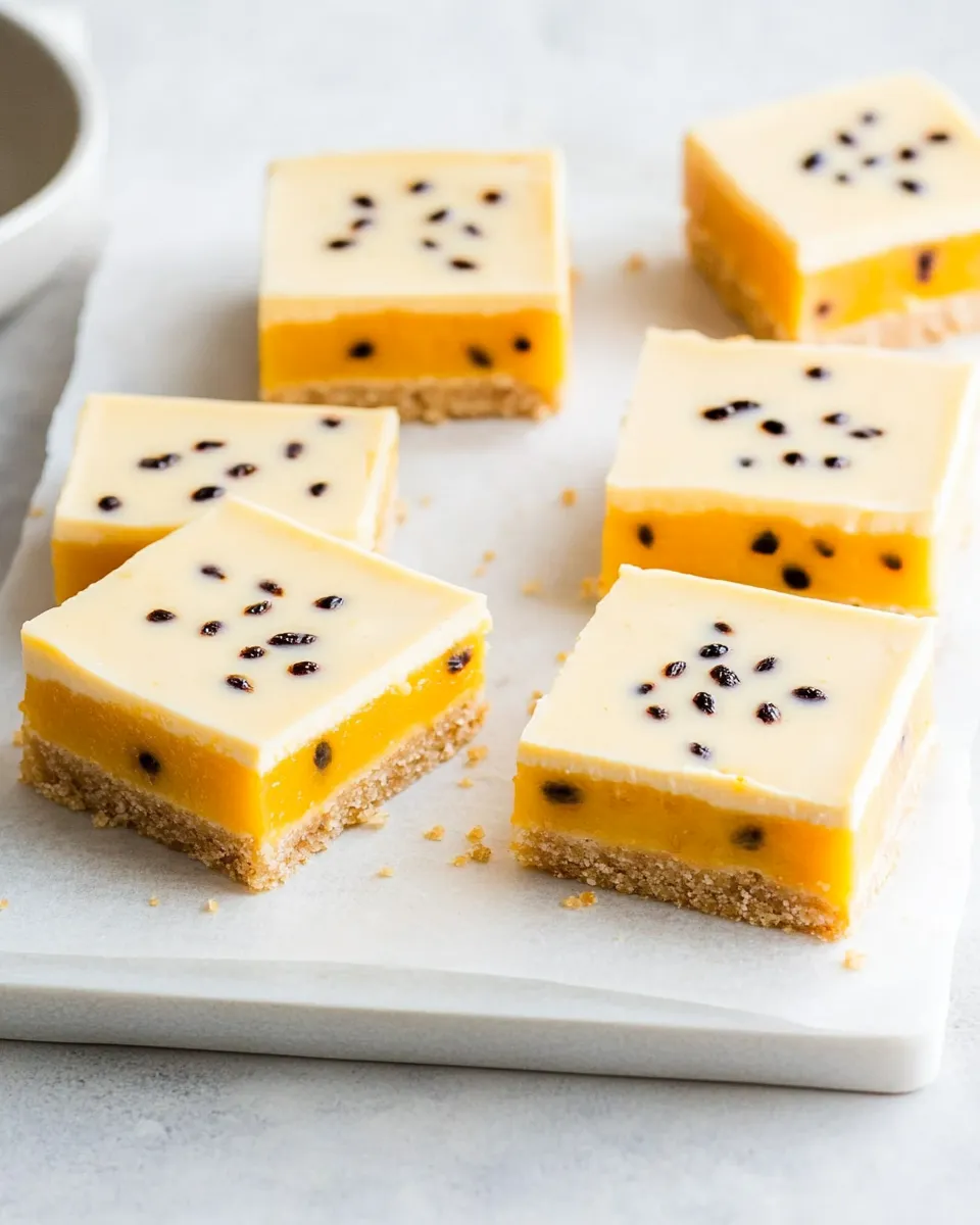 Classic Passionfruit Cheesecake Bars dish photo