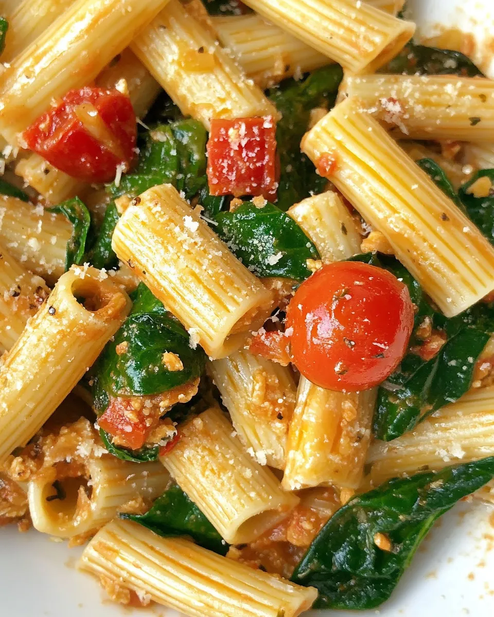 Homemade Pasta Puttanesca with Baby Spinach recipe photo