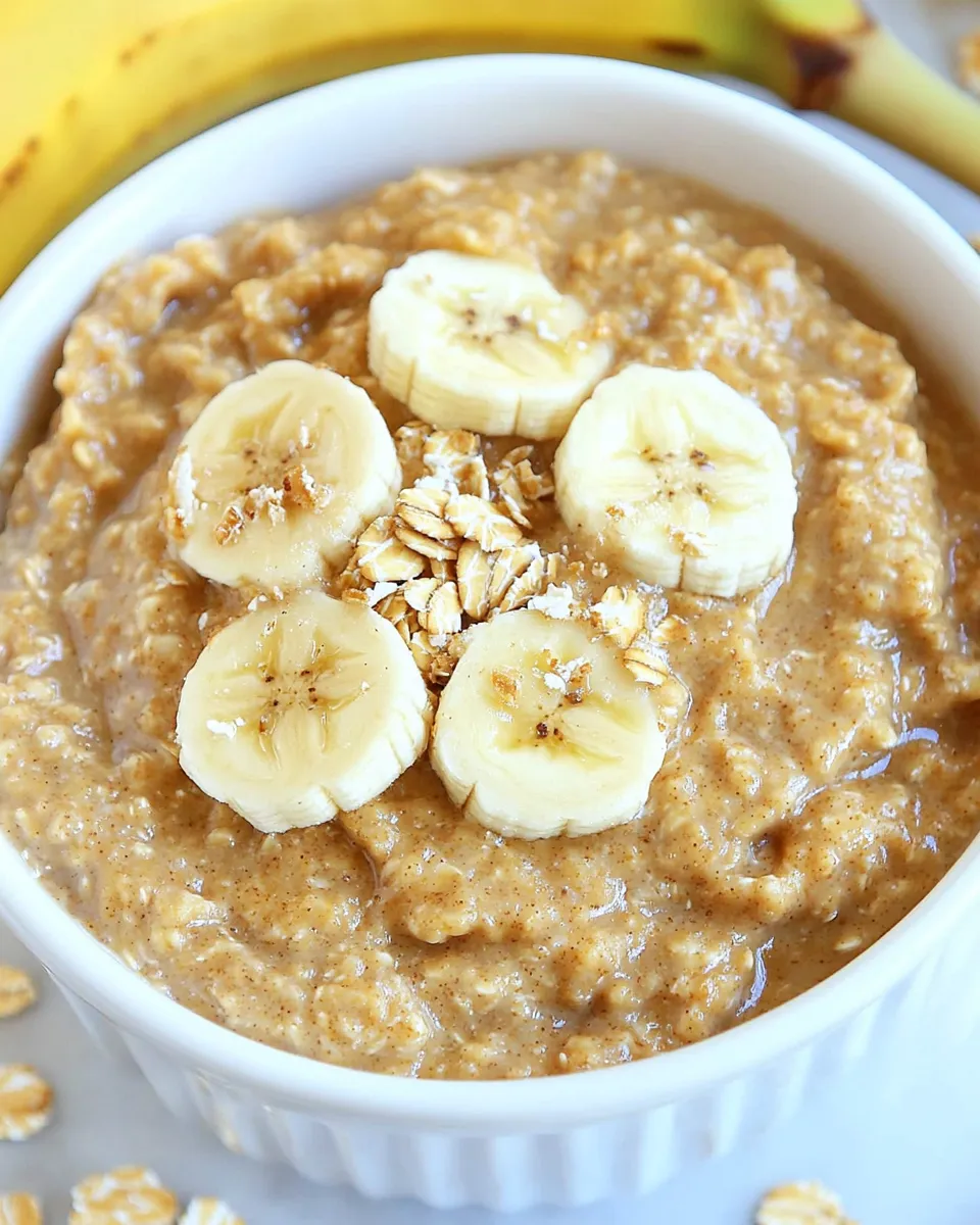 Homemade Peanut Butter Banana Crockpot Oatmeal recipe photo