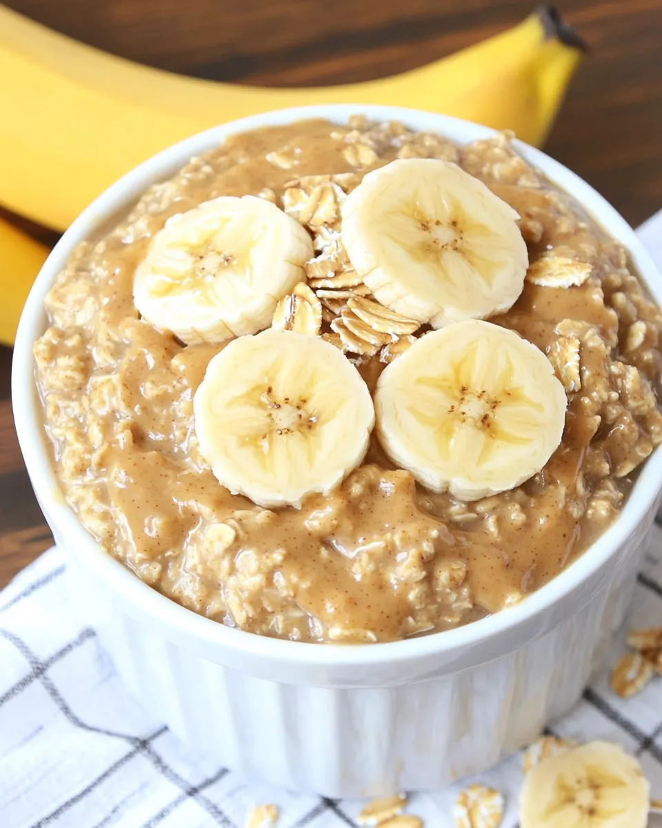 Classic Peanut Butter Banana Crockpot Oatmeal dish photo