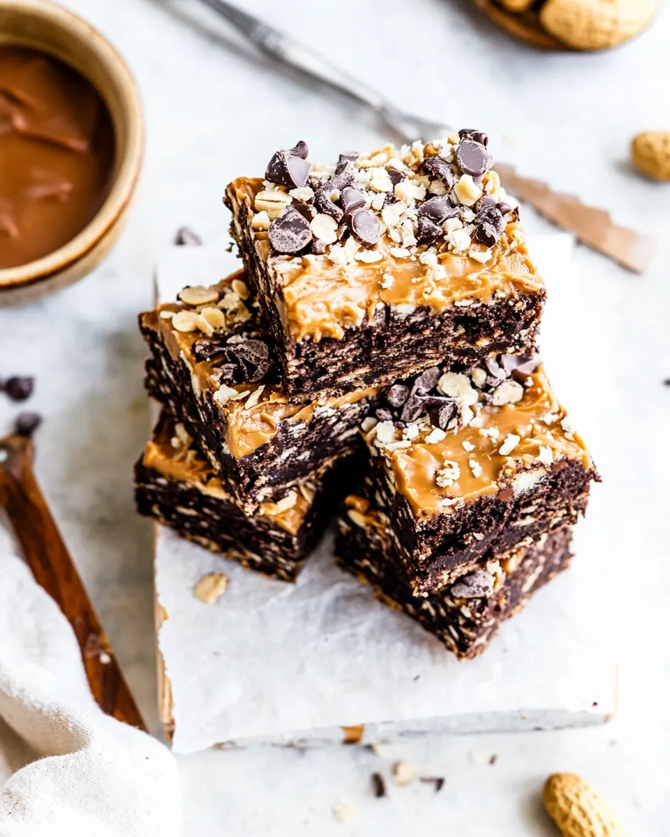 Homemade Peanut Butter Chocolate Crunch Bars photo