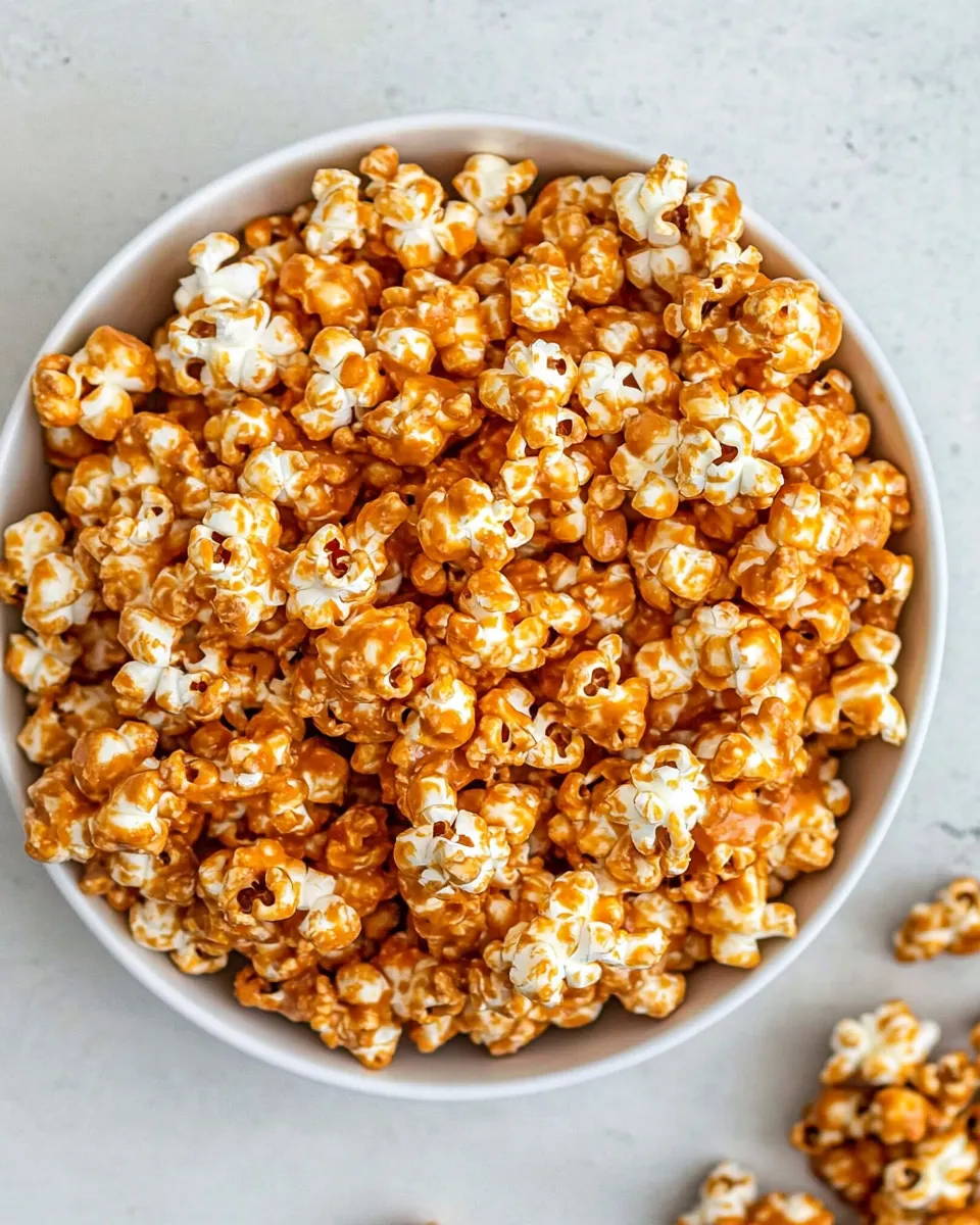 Easy Peanut Butter Popcorn food shot