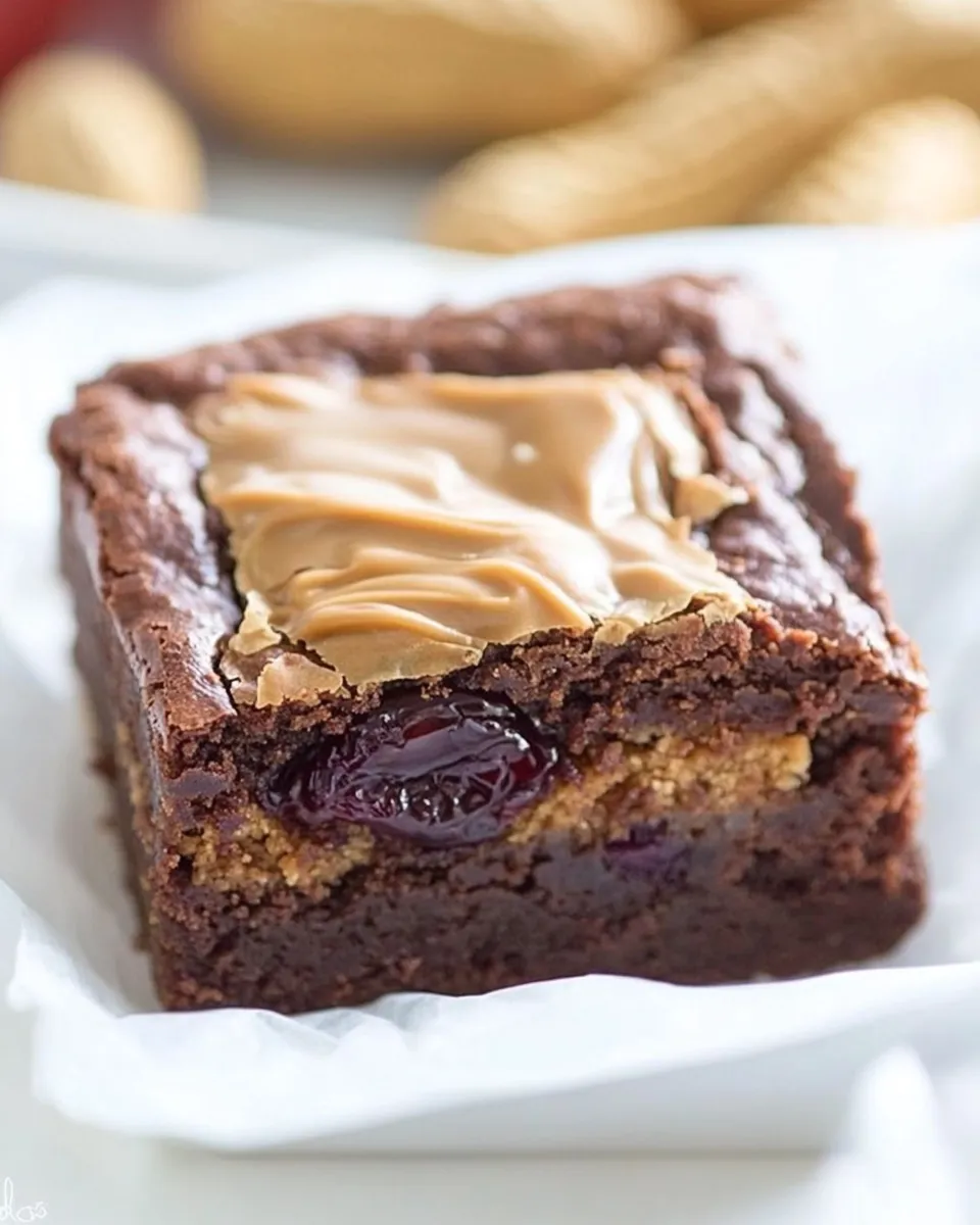 Easy Peanut Butter and Jelly Brownies recipe photo