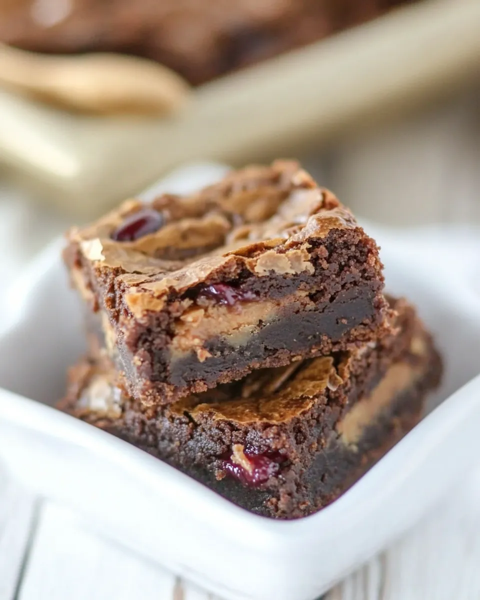 Delicious Peanut Butter and Jelly Brownies dish photo