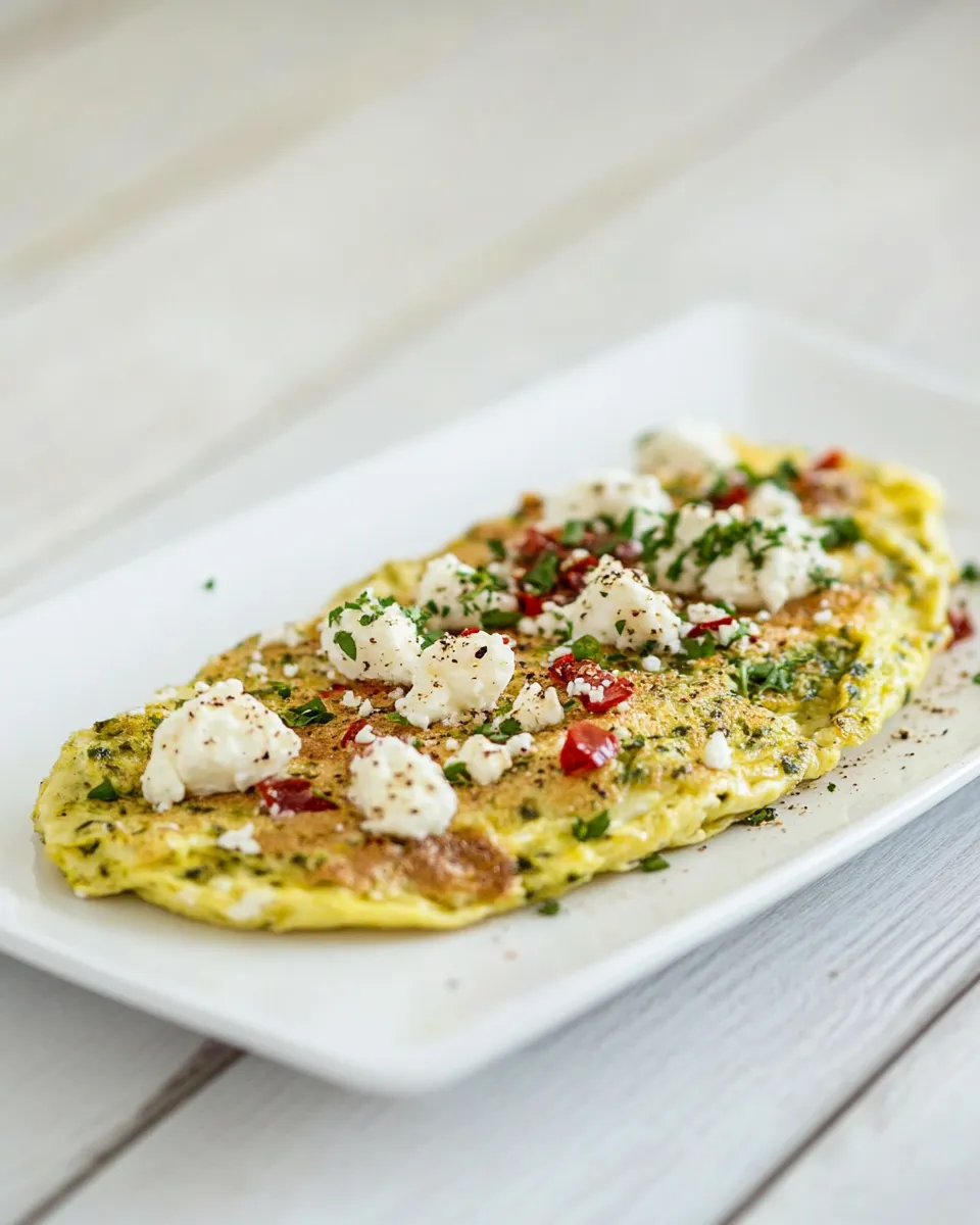 Classic Pesto Egg White Omelet With Goat Cheese picture
