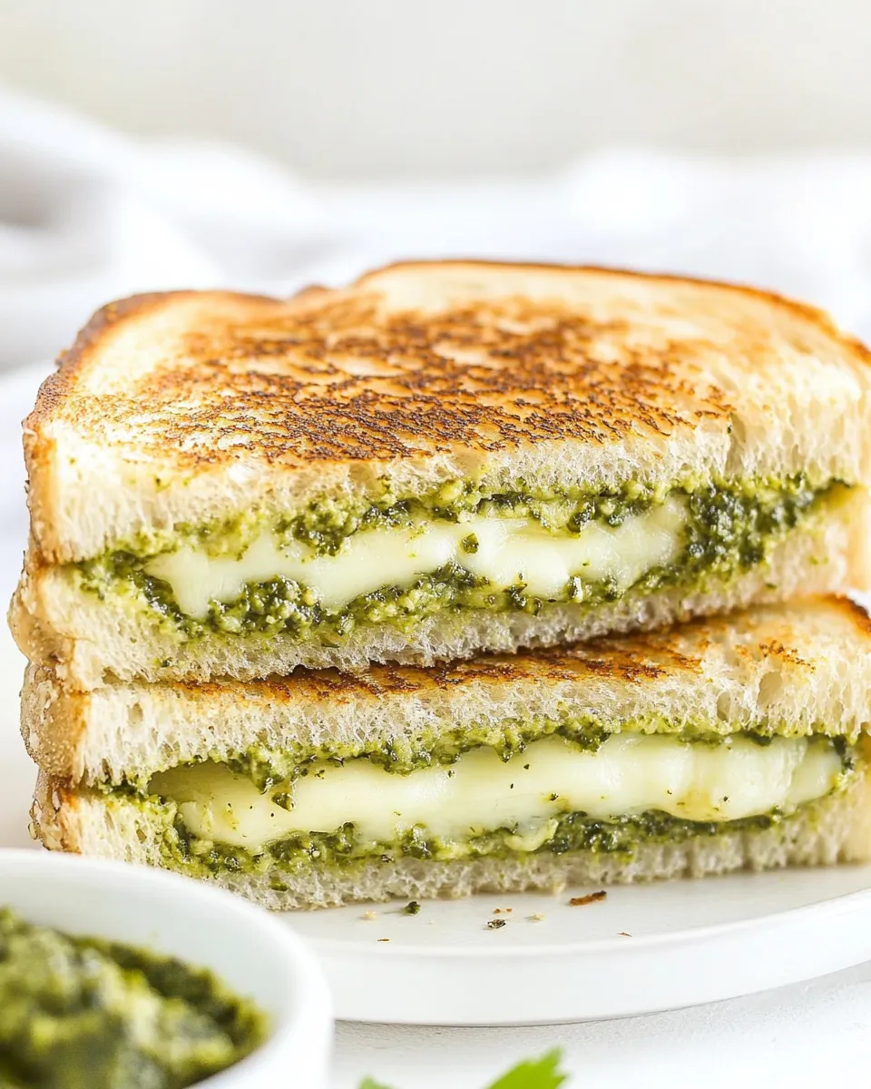 Easy Pesto Grilled Cheese Sandwich recipe photo