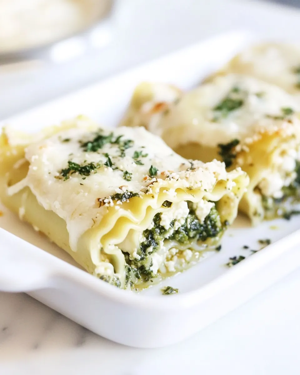 Homemade Pesto Lasagna Roll Ups recipe photo