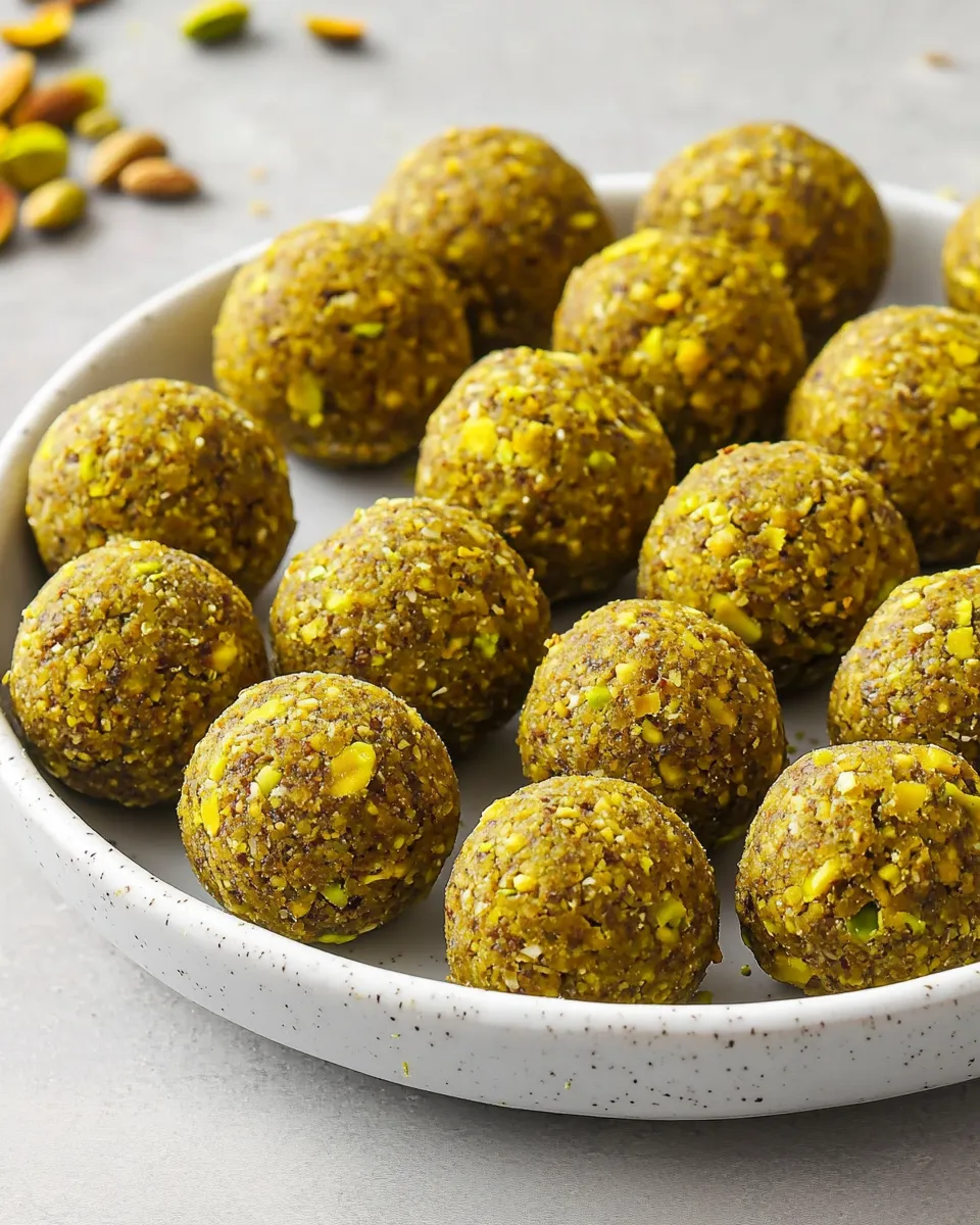 Delicious Pistachio Protein Balls plate image