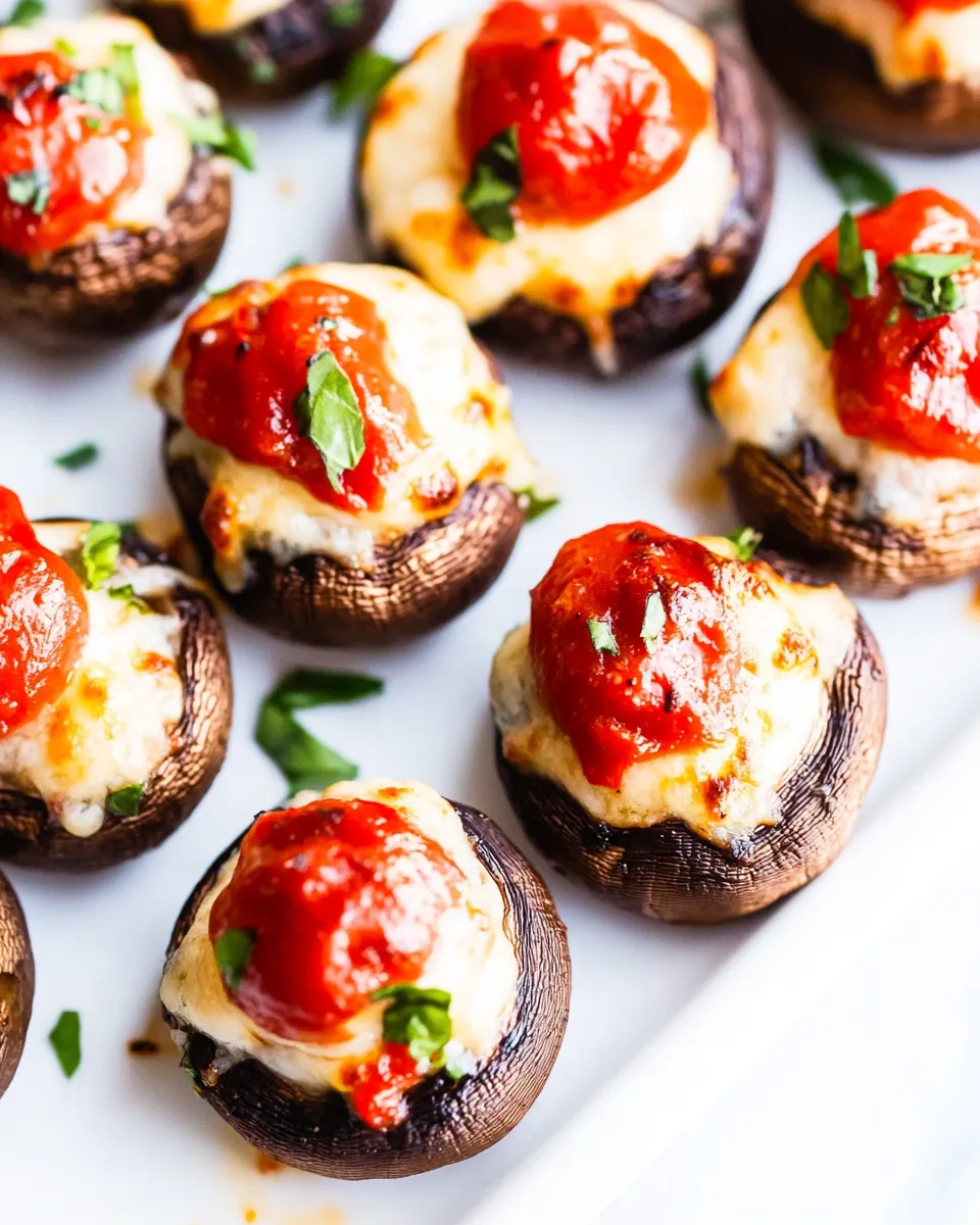 Classic Pizza Dip Stuffed Mushrooms image