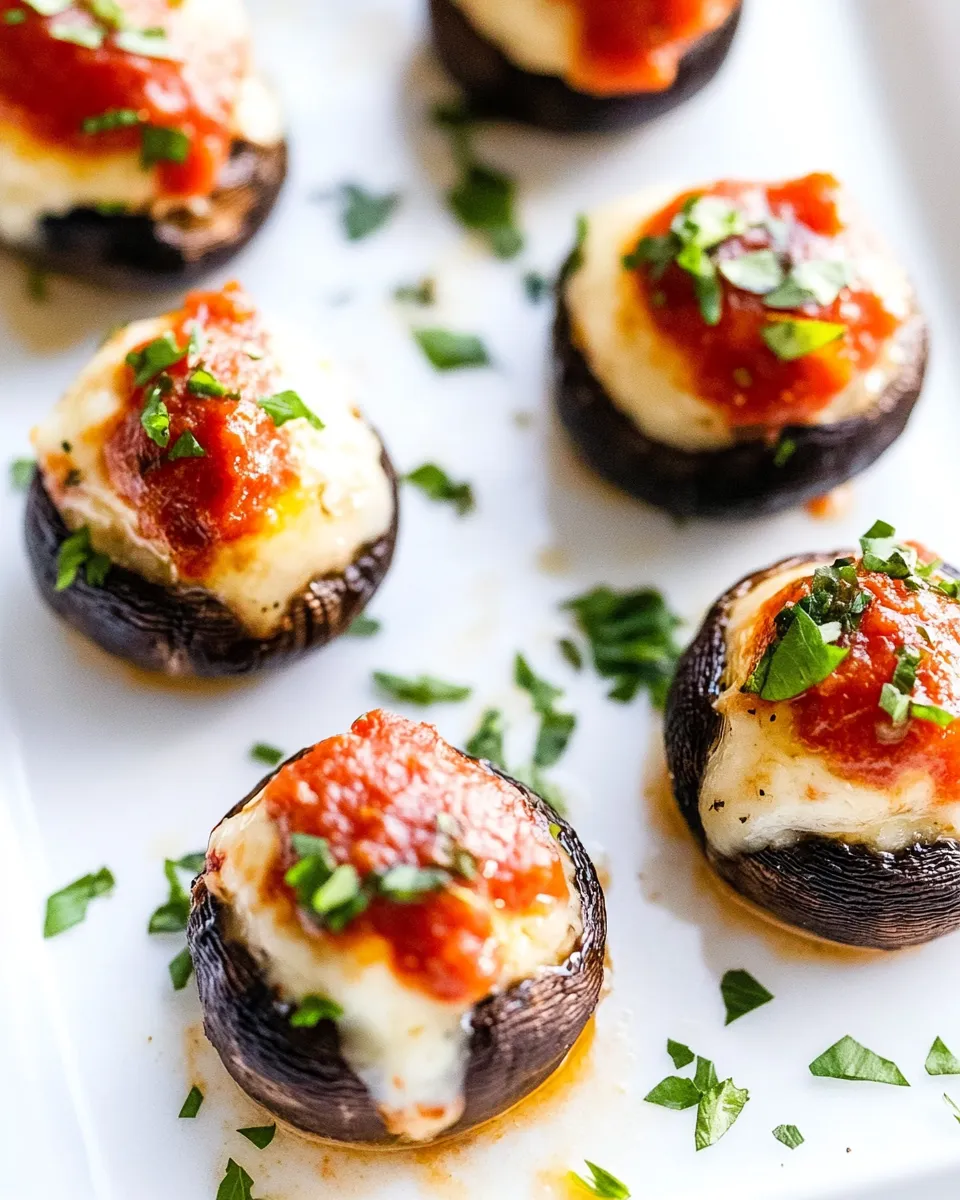 Delicious Pizza Dip Stuffed Mushrooms dish photo