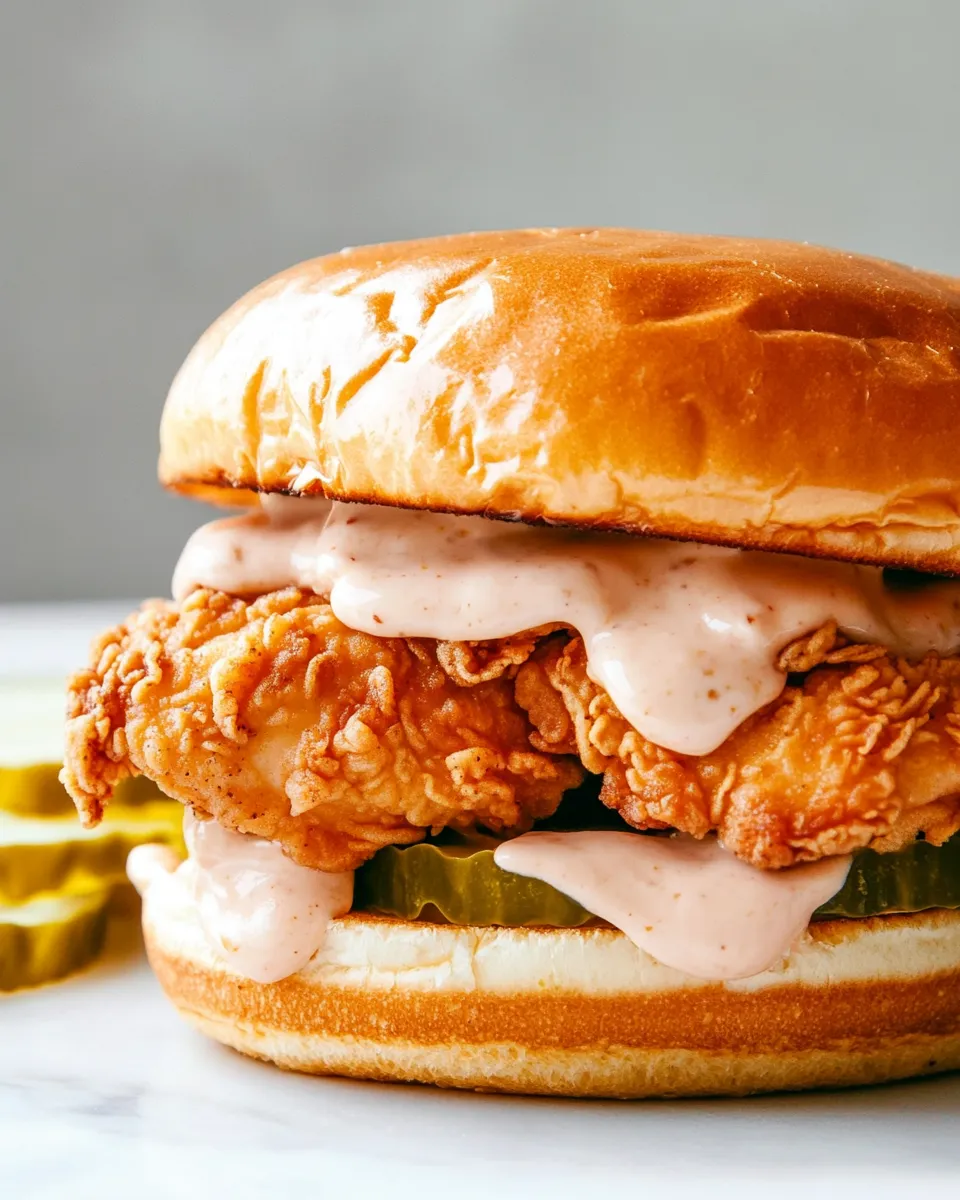 Easy Popeyes Chicken Sandwich food shot