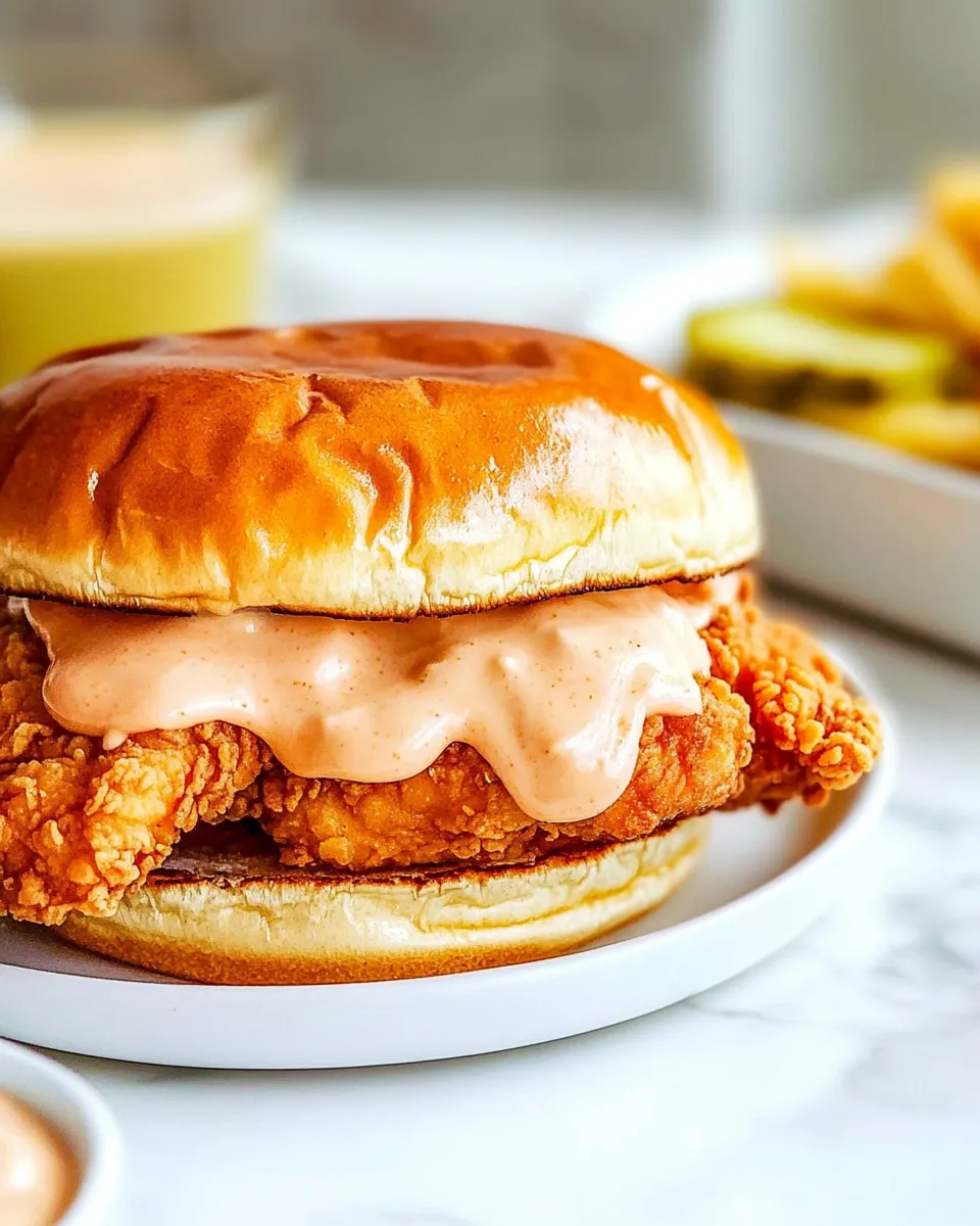 Delicious Popeyes Chicken Sandwich plate image