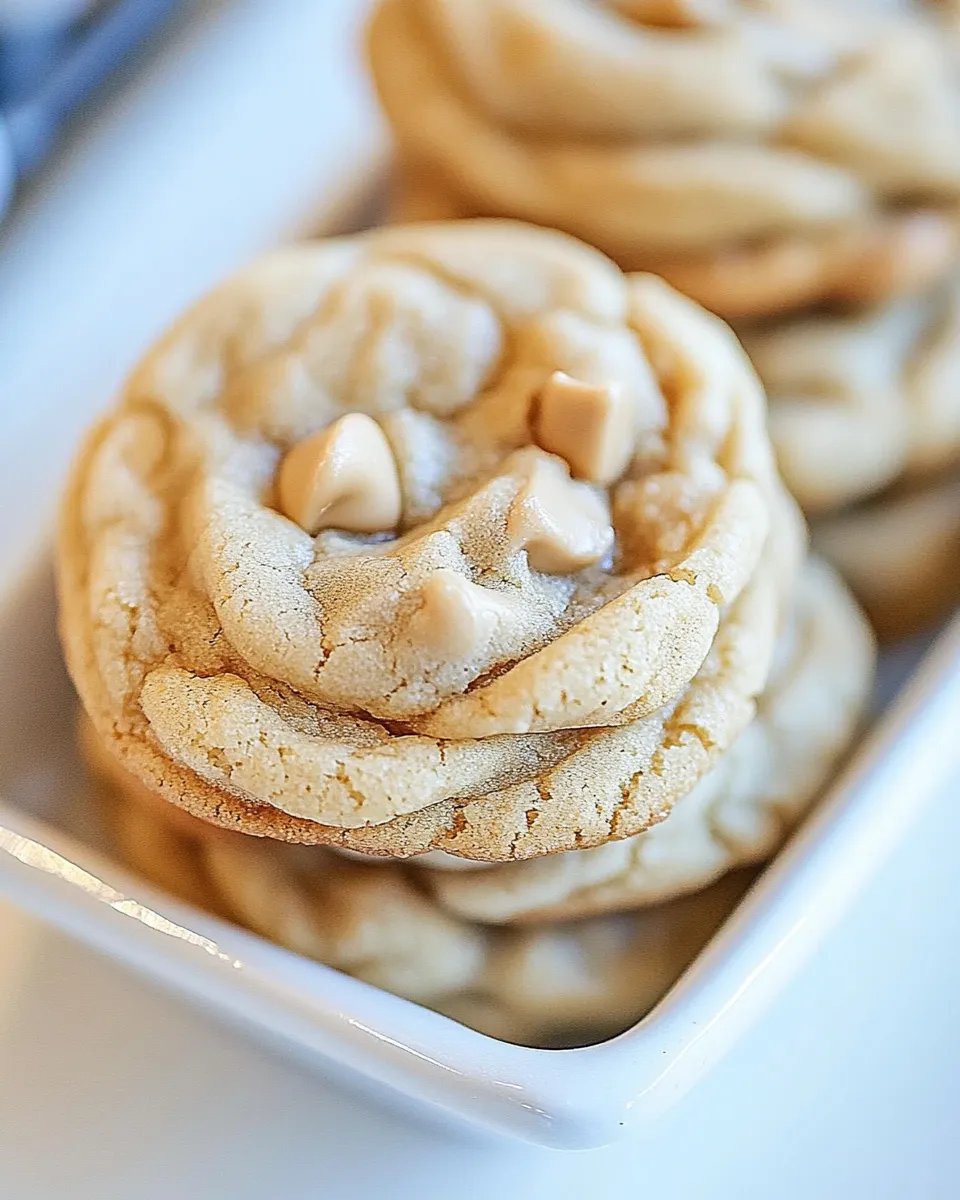 Tasty Puffy Vanilla and Peanut Butter Chip Cookies plate image