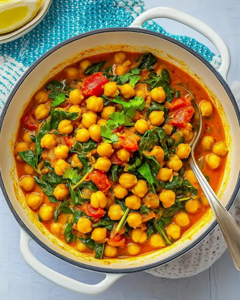 Homemade Quick Chickpea and Spinach Curry (Chana Masala) photo