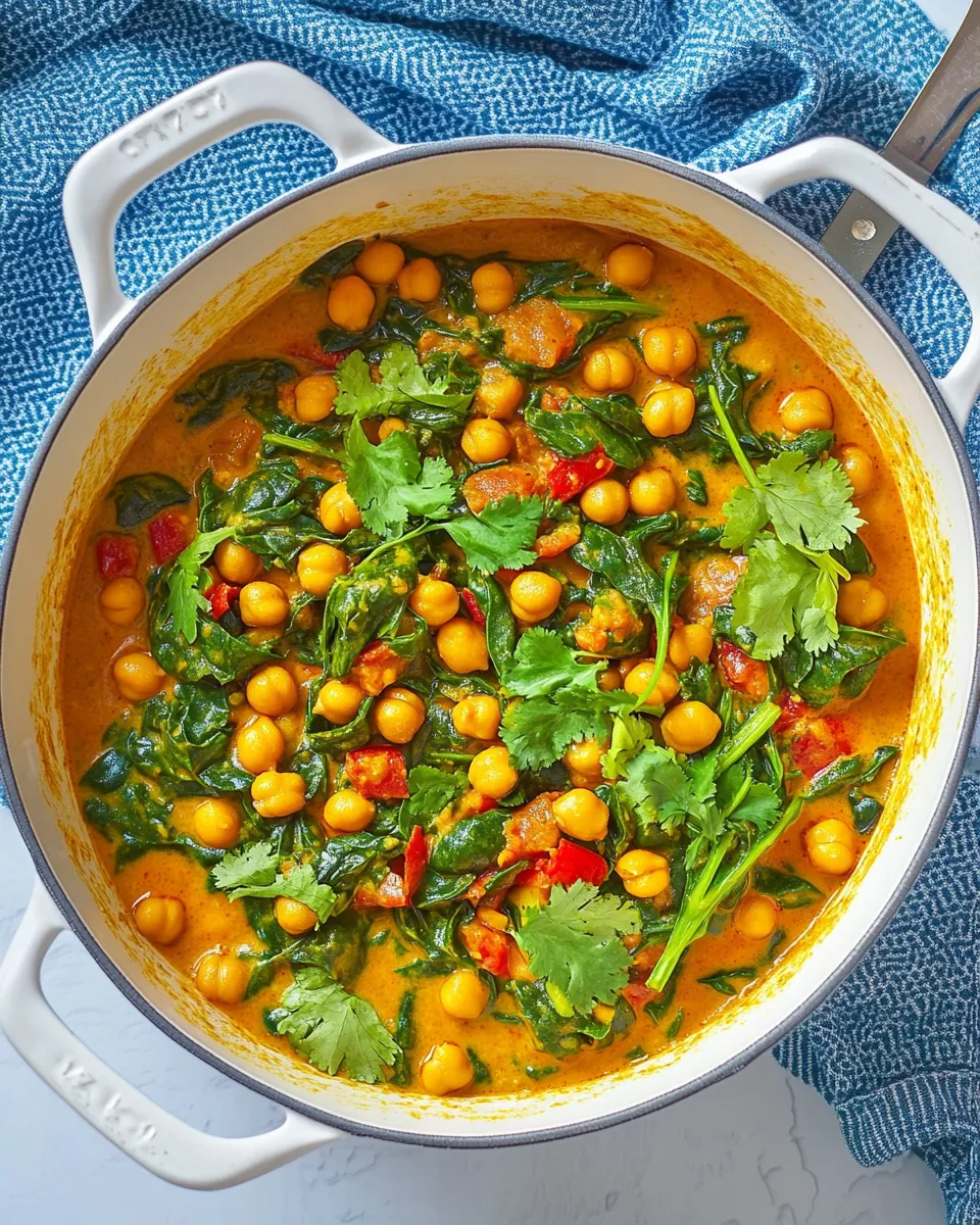 Classic Quick Chickpea and Spinach Curry (Chana Masala) image