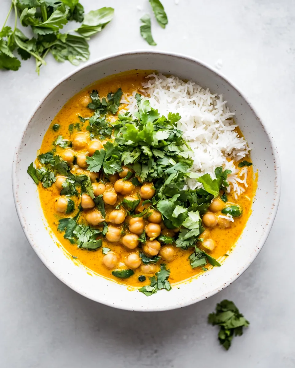 Delicious Quick and Easy Chickpea Coconut Curry food shot